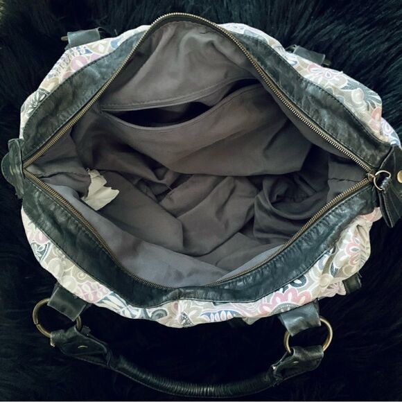 BONGO Pink & Gray Floral Boho Canvas Shoulder Handbag Size OS - Picture 11 of 15